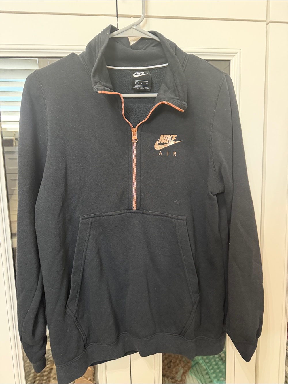 Nike Men’s Black Half-Zip Sweatshirt with Copper Accents